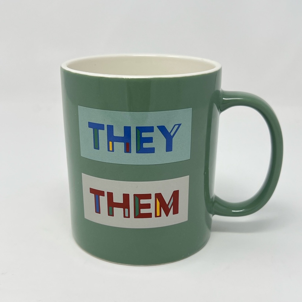 They Them Coffee Mug Pronouns Cup LGBTQ Pride Office Decor College Dorm Desk